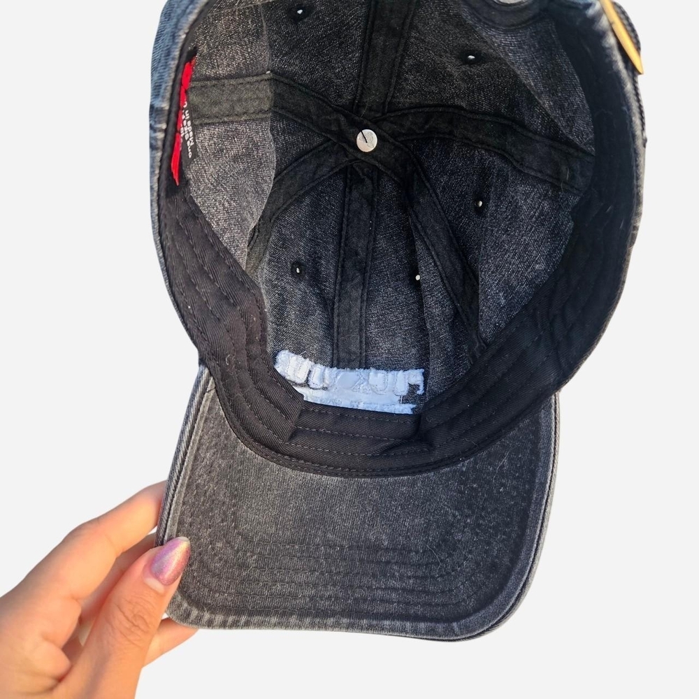Embroidered 'F*** Your Feelings' Distressed Black Dad Hat - Picture 5 of 8